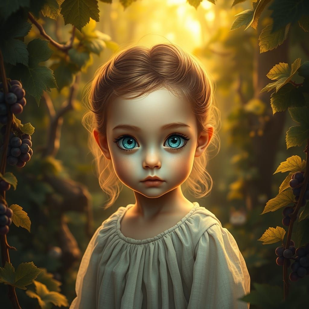 Magical Forest Child with Luminous Skin