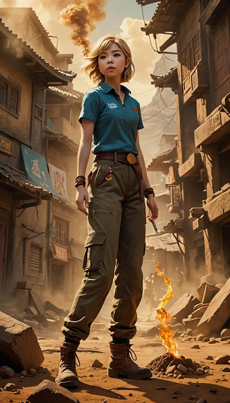 Earthbending Woman in Fantasy World Concept Art