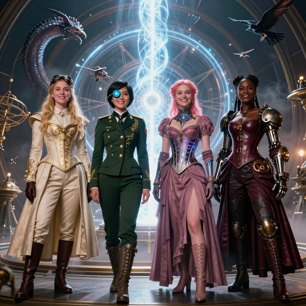 Celestial Observatory Women in Victorian Aether Light