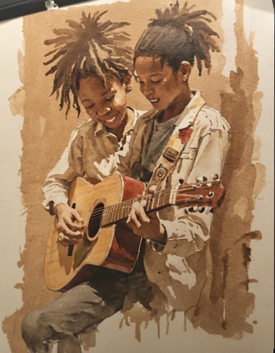 Passionate Musician Performing on Stage: Children's Art