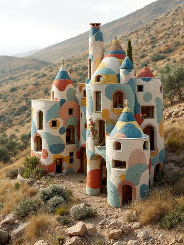 Plushie Patchwork Cliff Houses