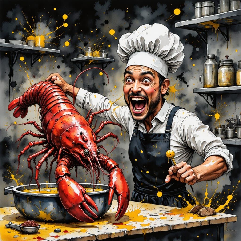 Swedish Chef's Lobster Battle: Cartoon Chaos