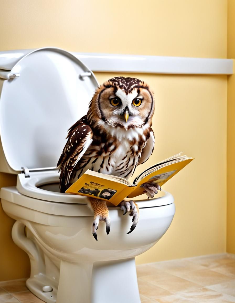 Reading on the toilet series: owl