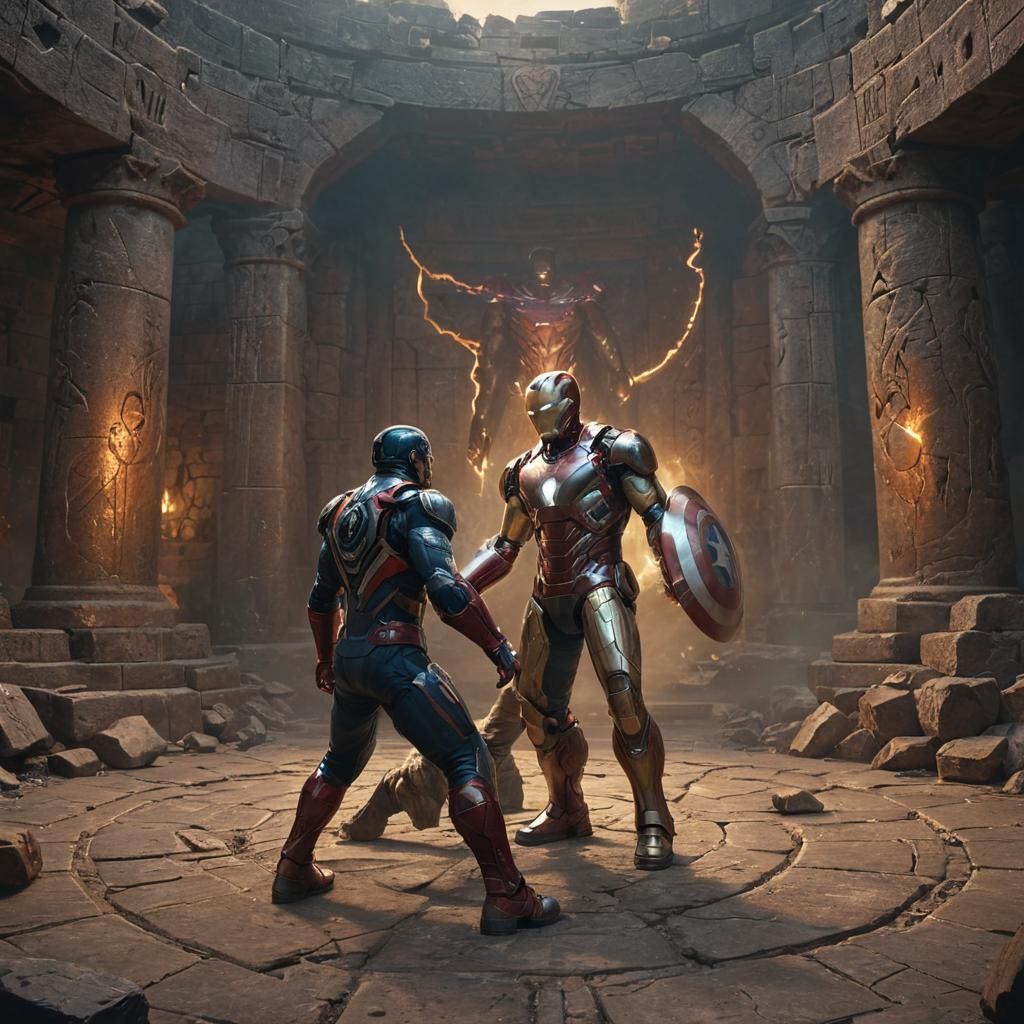 Iron Man, Captain America vs. Thor in Mystical Arena