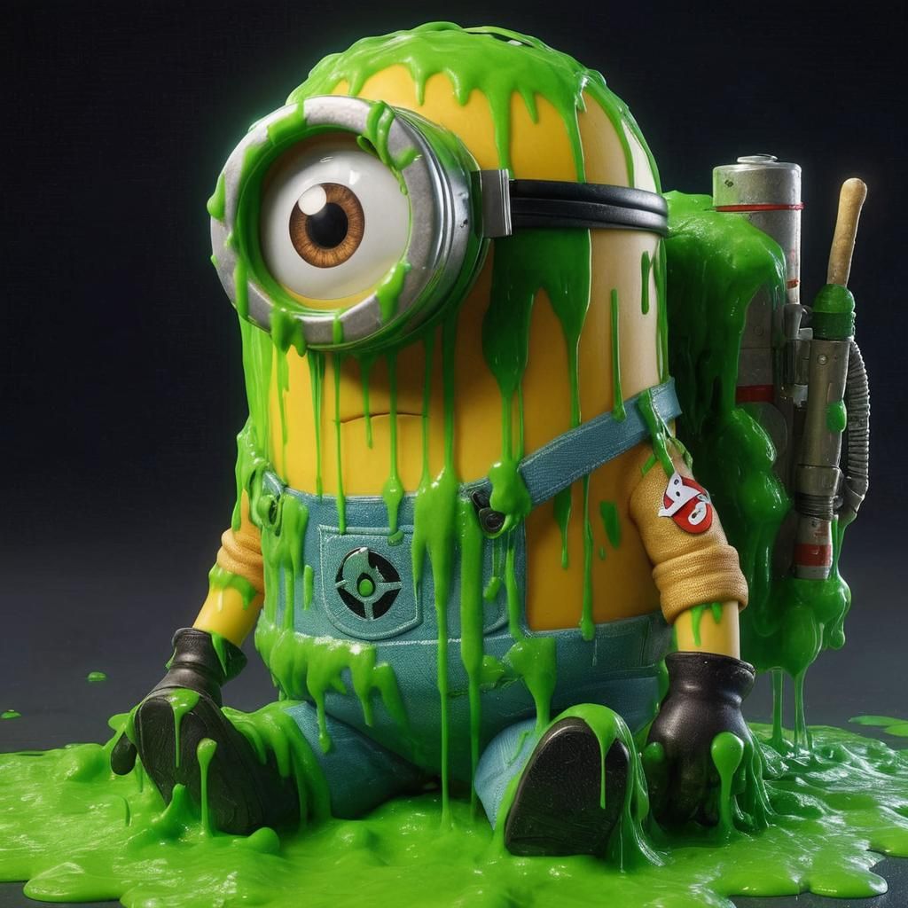 Minion Ghostbuster 'Slimed' in 3D Anime Style