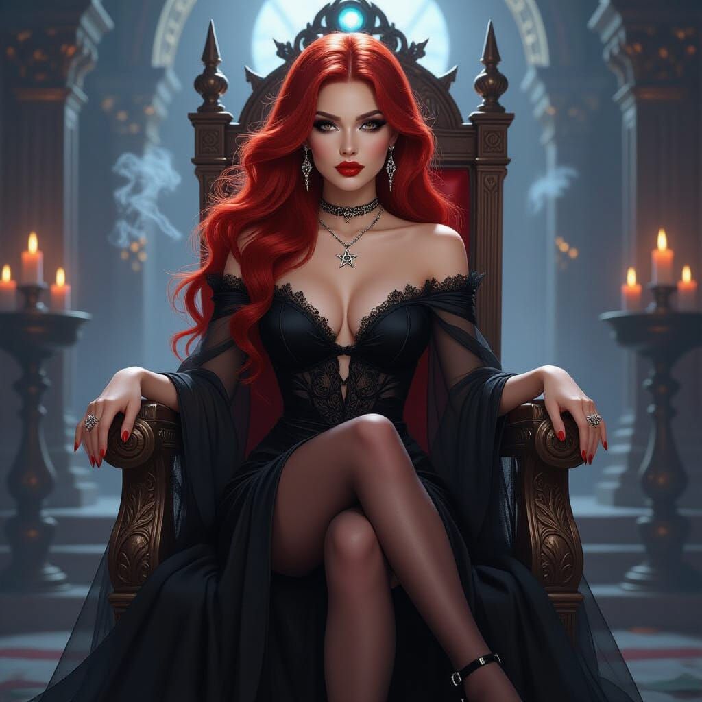 Goddess on Throne in Elaborate Temple