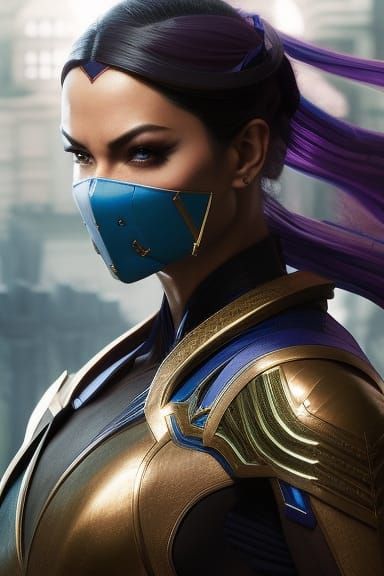 Kitana of Mortal Kombat: Hyperdetailed Comic Art