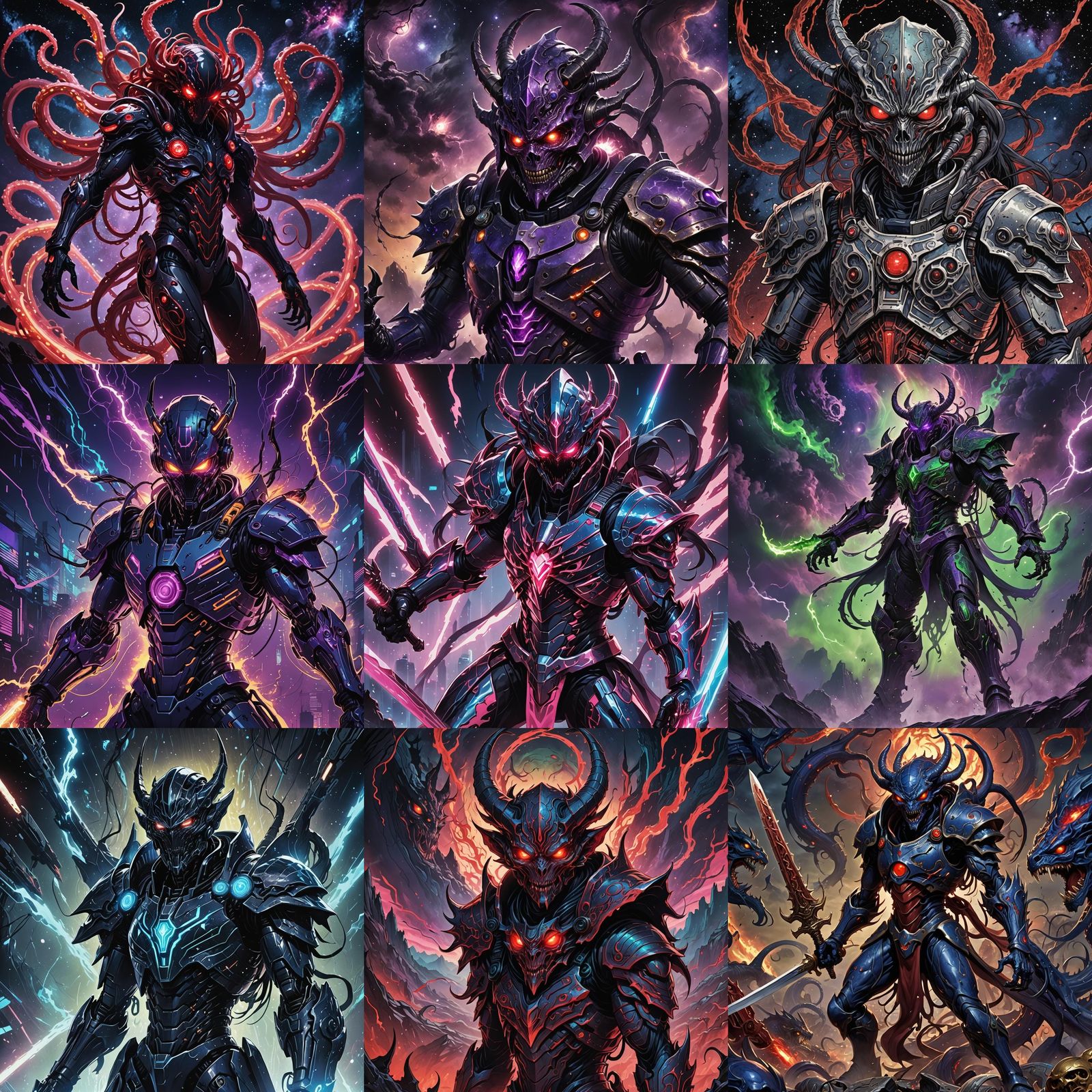 Demonic Extraterrestrial Warrior in Anime Style