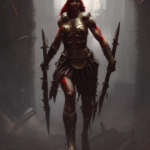 Hyperdetailed Spartan Woman Concept Art
