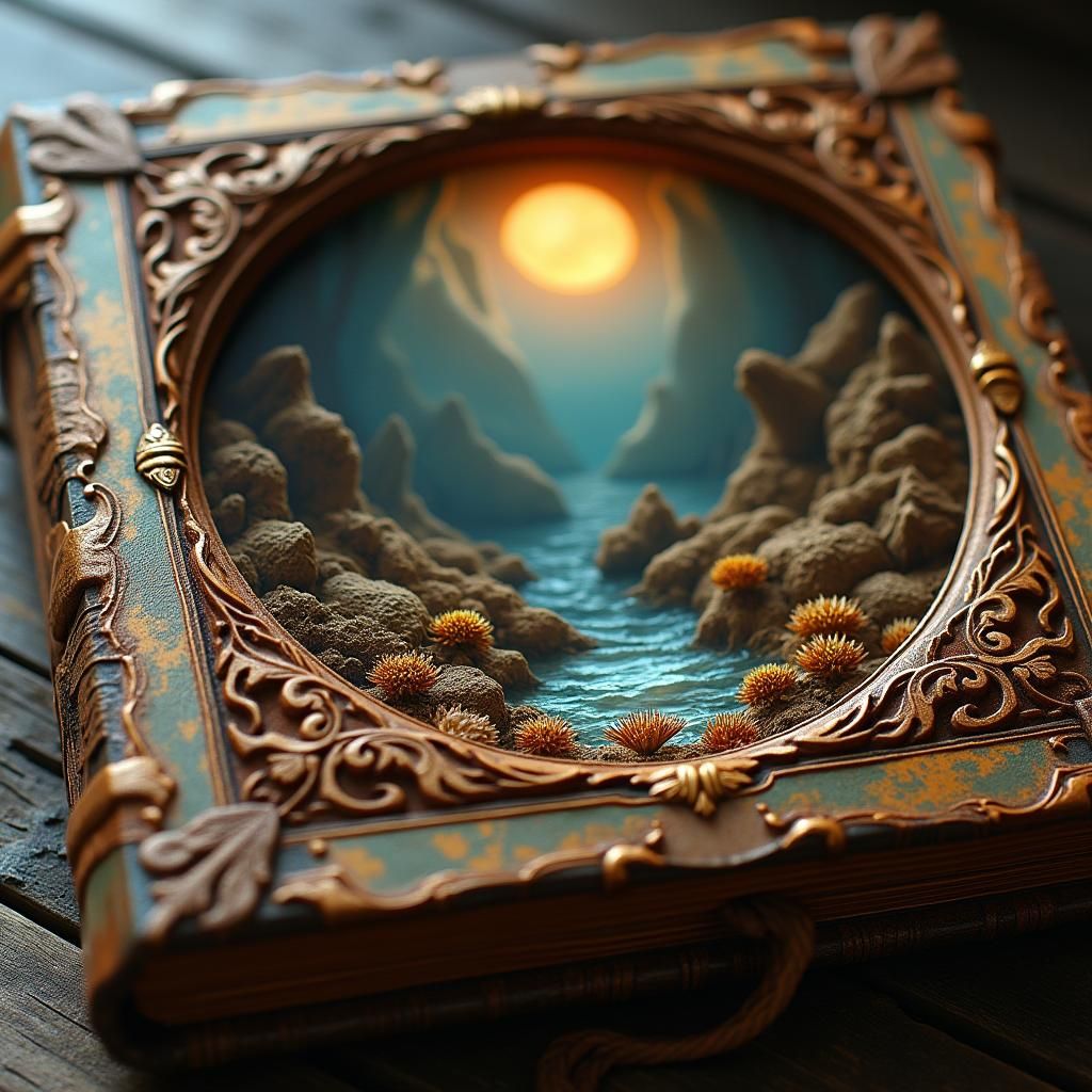 Mystical World Carved Inside Ancient Book