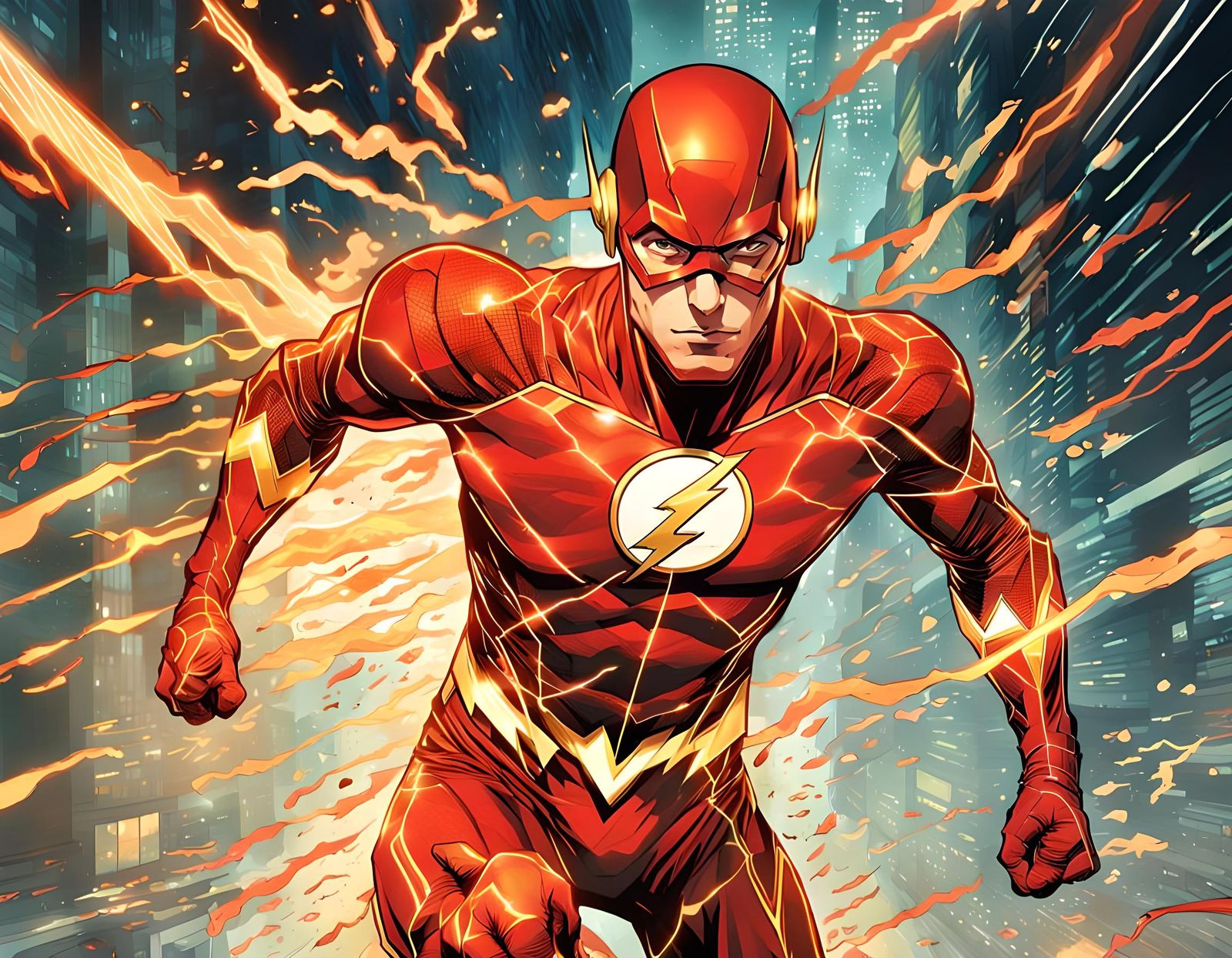The Flash: Full Body Portrait in Detailed Digital Art