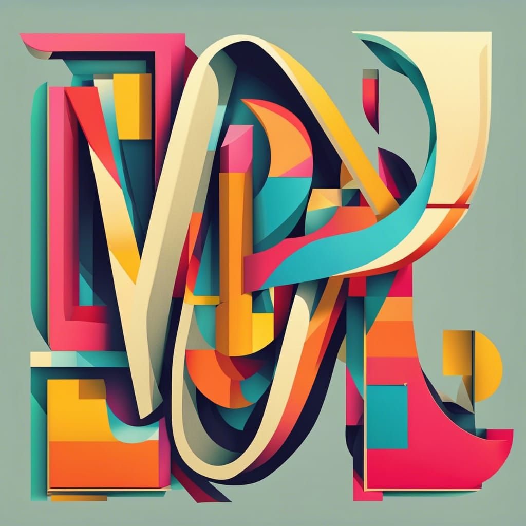 V and L Logo Design in Pop Art Style