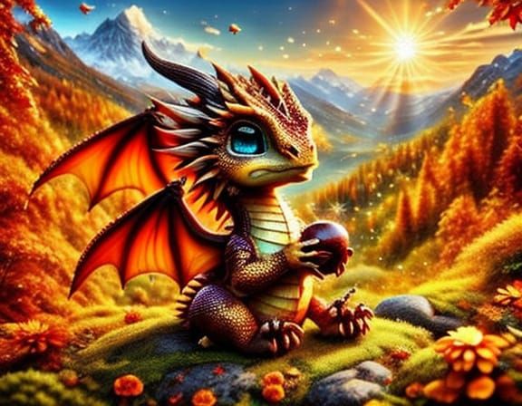 Baby Dragon with an Apple 4, 1.5