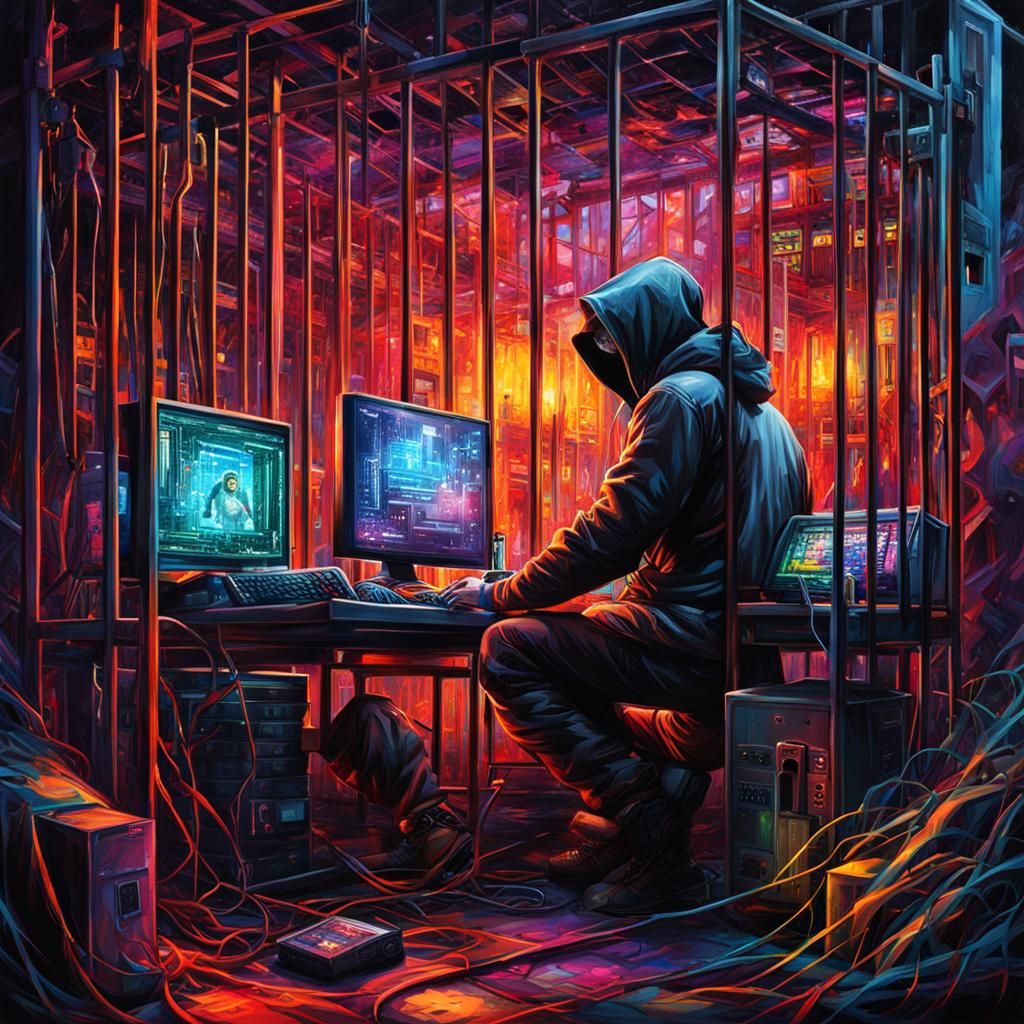 Hacker in Cage: Graffiti Art of Cyber Security