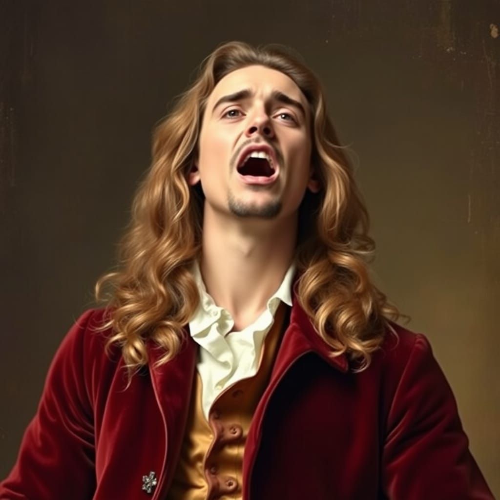 Italian Opera Singer in Velvet Coat