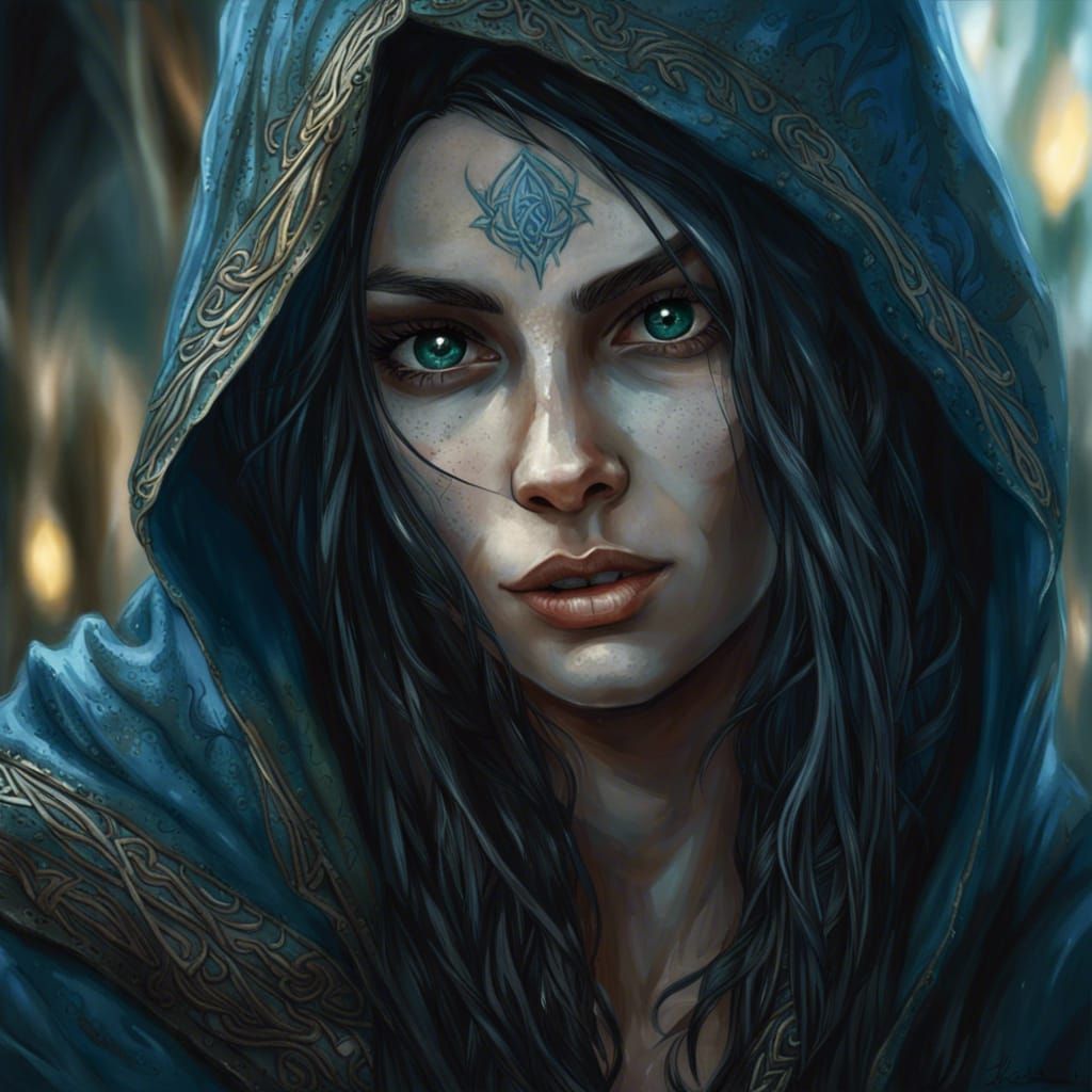 Ornate Portrait of a Female Elven Rogue