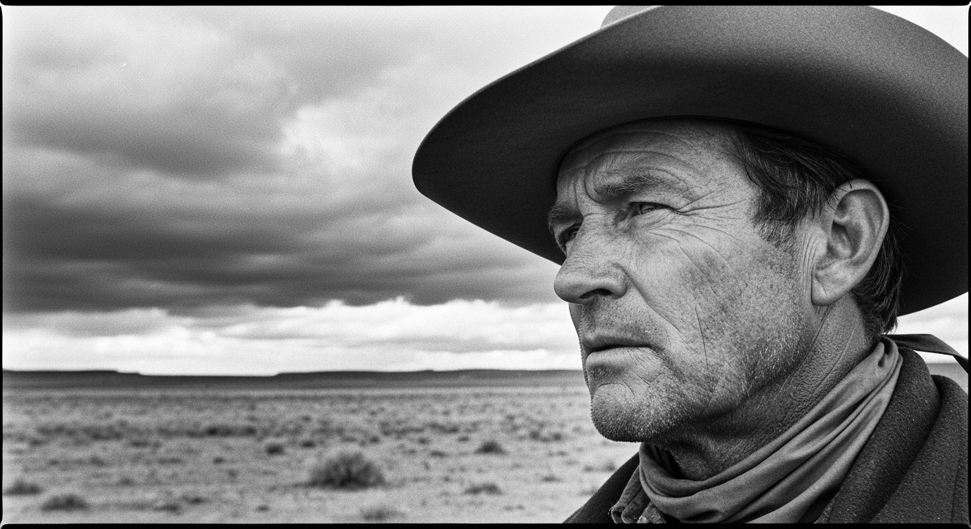 Weathered Cowboy in Moody Film Style