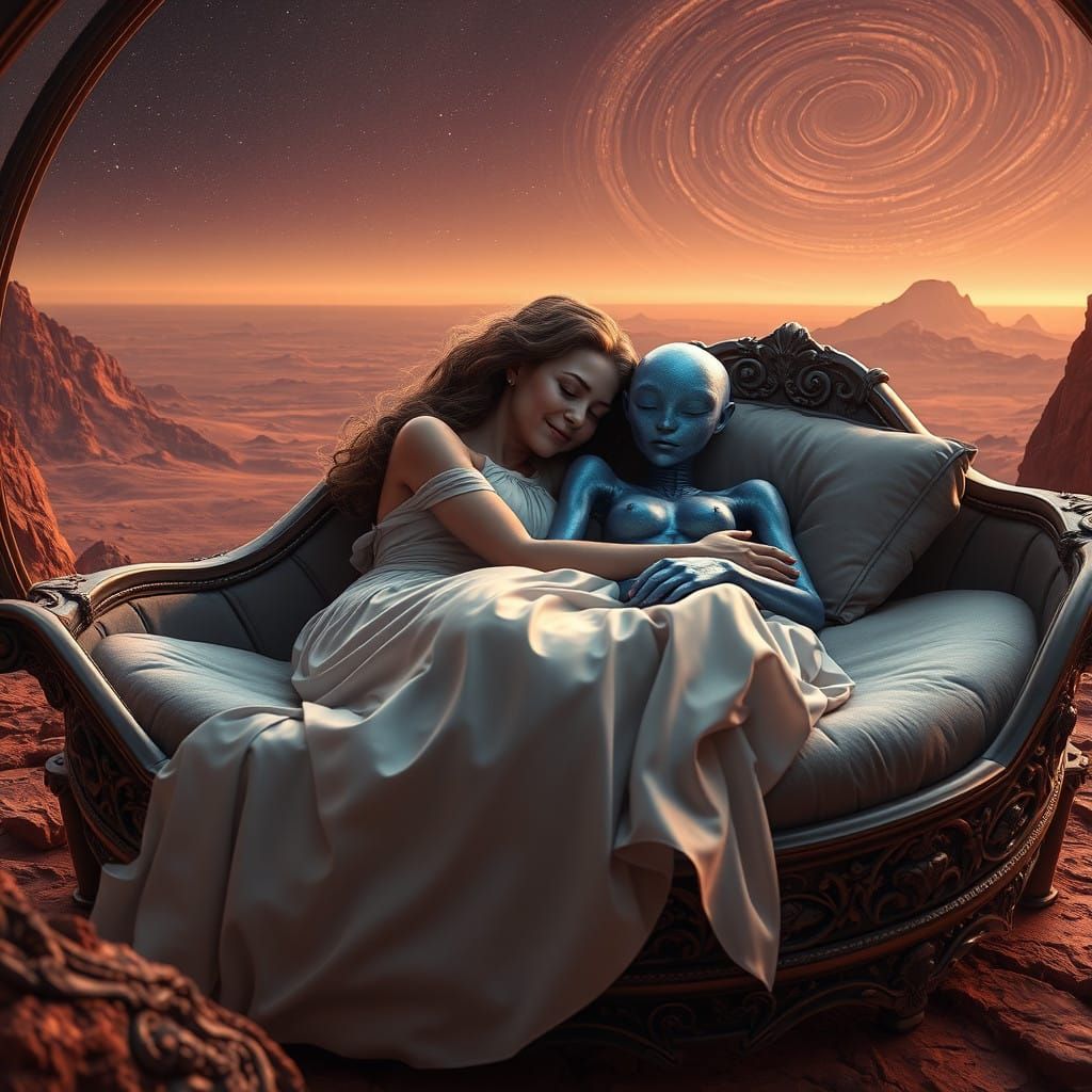 Serene Intergalactic Lovers on Mercury