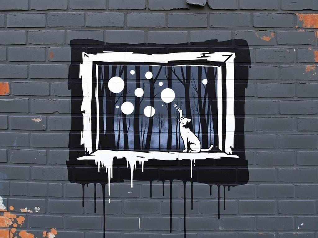 Whimsical Banksy-Style Street Art