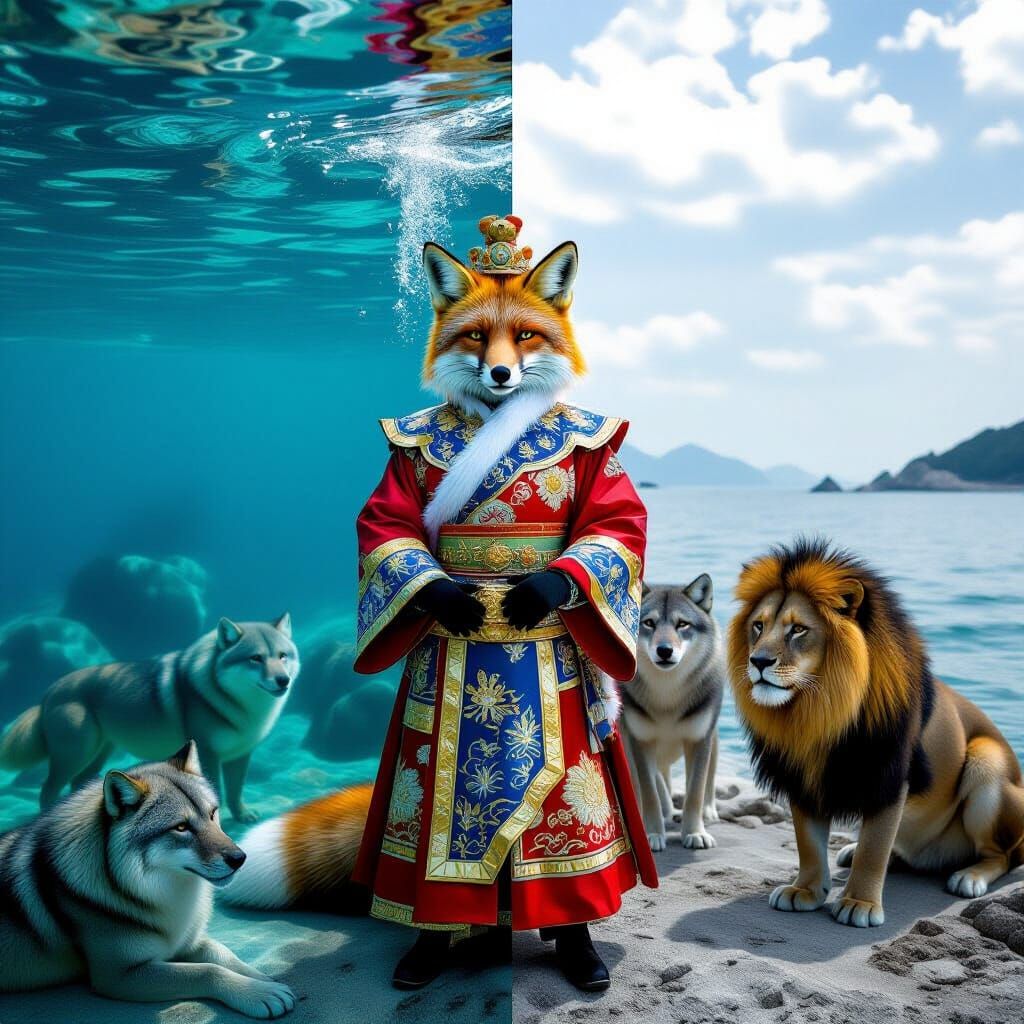 Fox Emperor with Bodyguards in Underwater Gallery