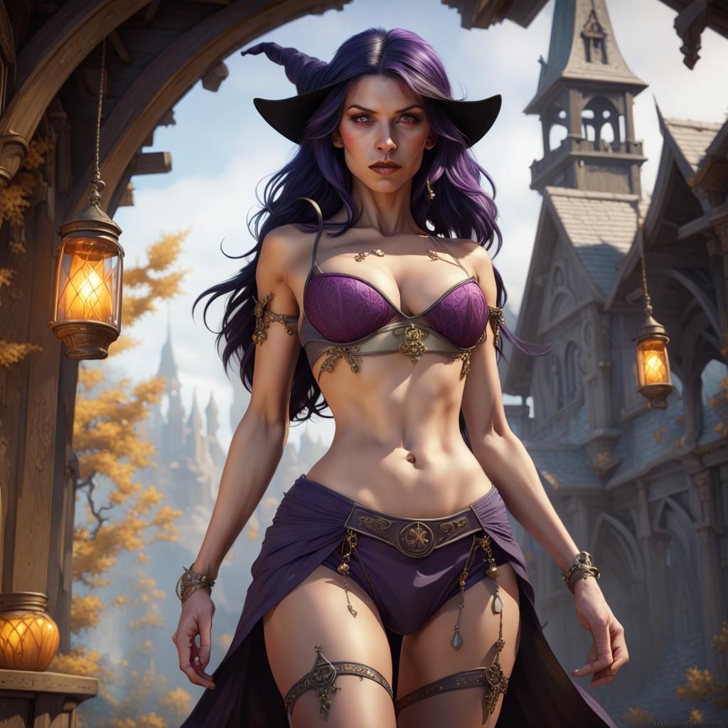 Fantasy Witch in Dark Fantasy Art Style