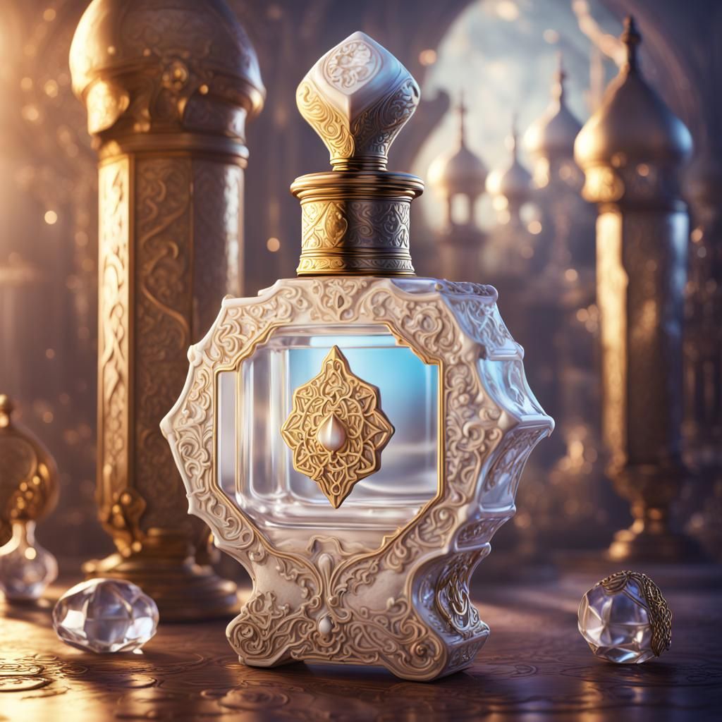 Arabian Perfume Oil in Crystal Bottle: Fantasy Art