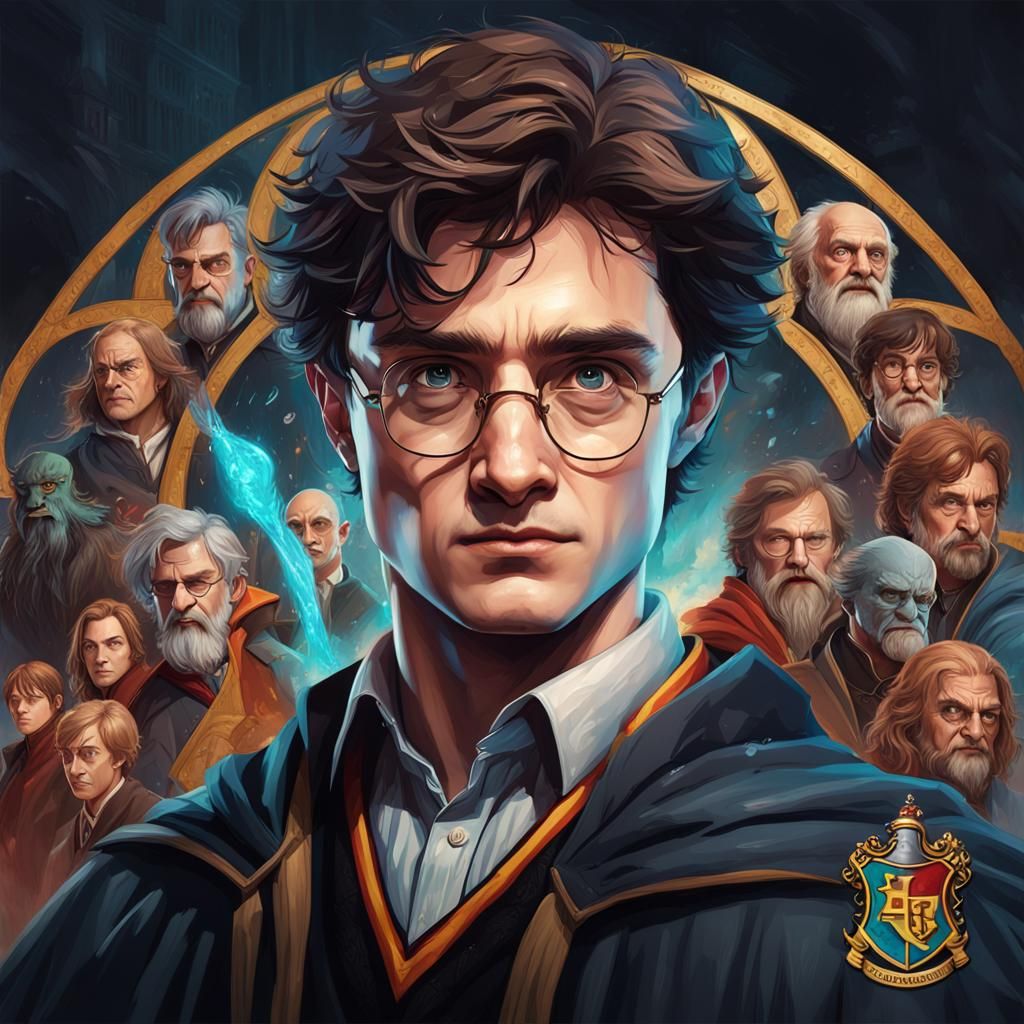 Harry Potter Portrait in Hyperdetailed Splash Art Style