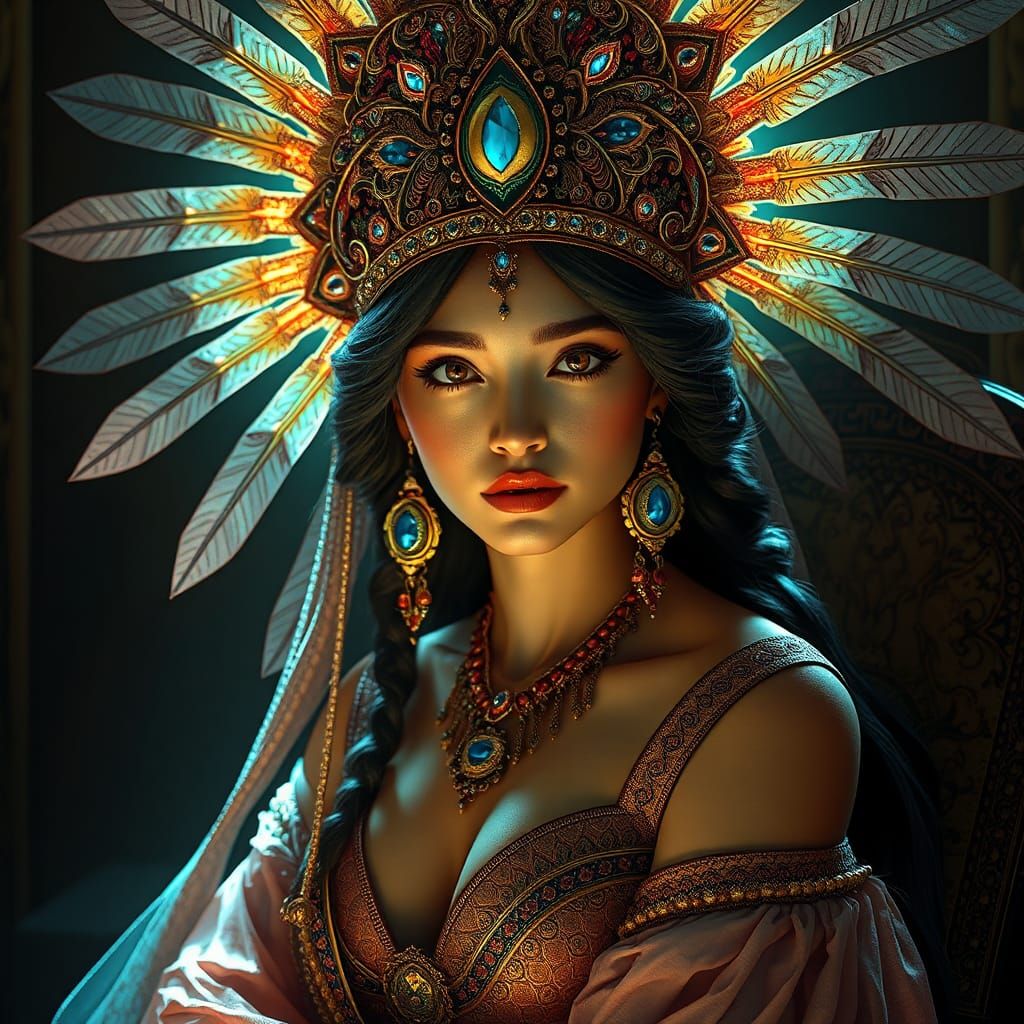 Majestic Granada Salvia Portrait in Detailed Digital Art