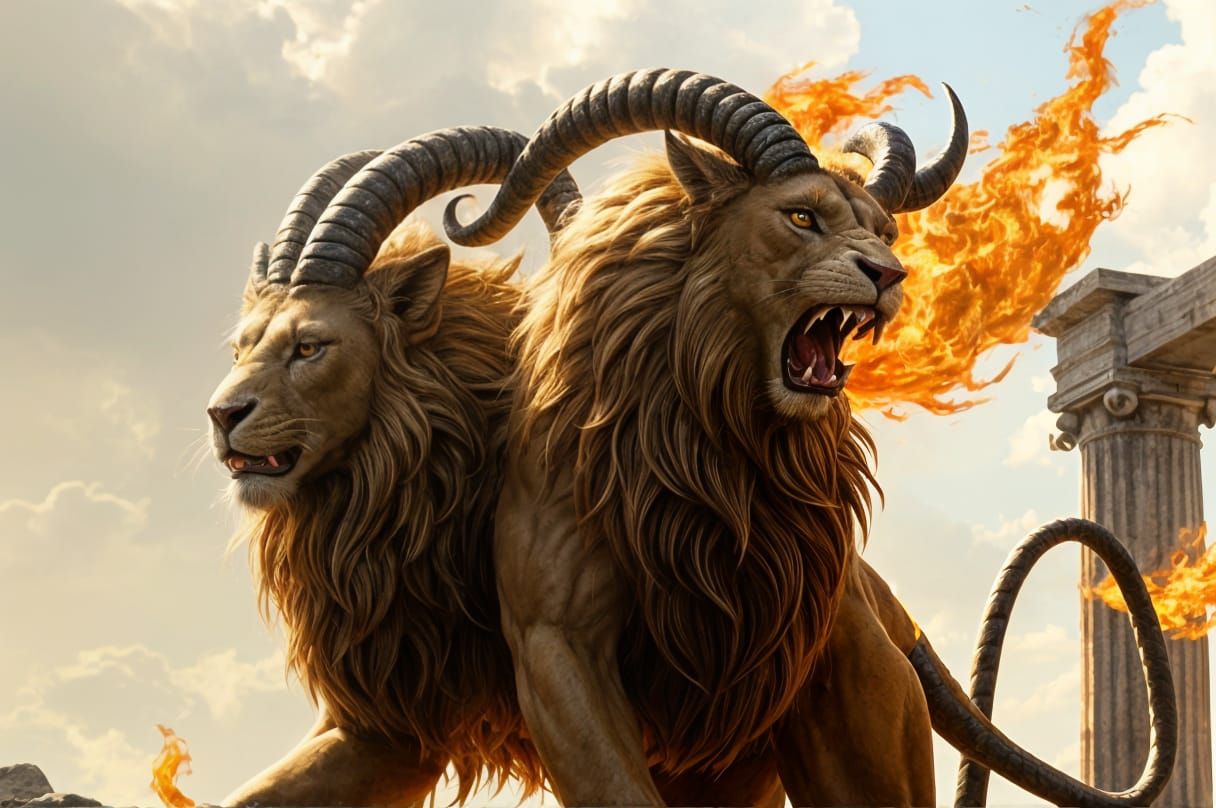 Mythical Lion-Goat-Snake Hybrid from Greek Legend