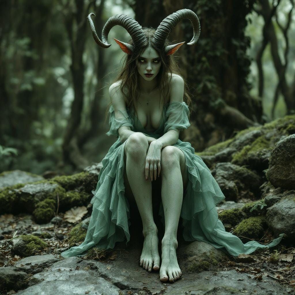 Mystical Woman Satyr in Greg Rutkowski Style