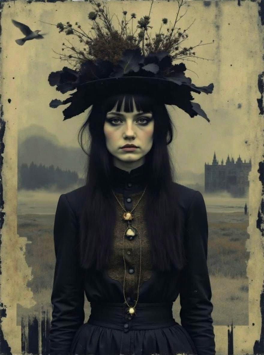 Gothic Portrait in Gilded Frame