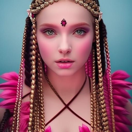 Young Woman Praying with Rembrandt Lighting