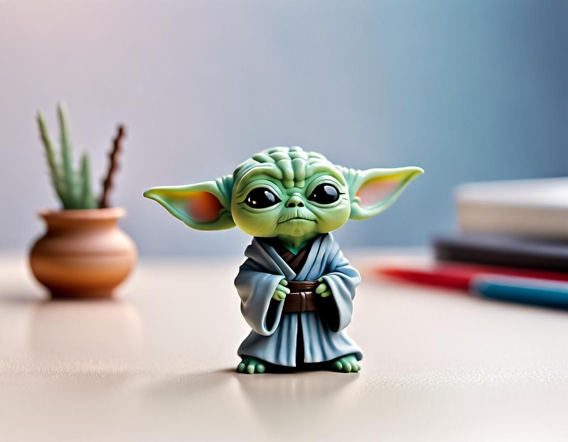 Din Grogu Bobblehead Figurine in Comic Style