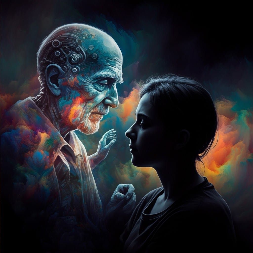 Farewell Silhouette: Father's Ghost in Dreamlike Aura