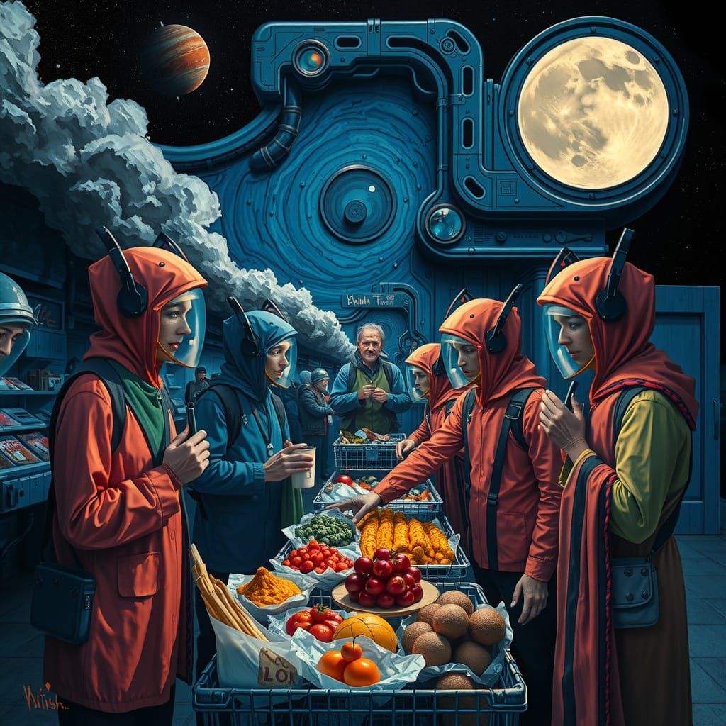 Intergalactic Food Market on the Dark Side of the Moon
