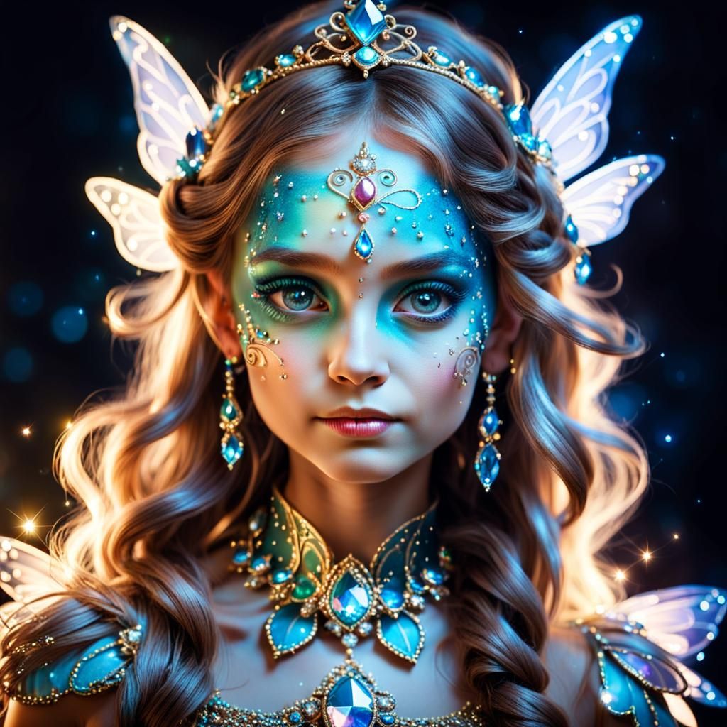 Glowing Fairy Princess Portrait with Jewels