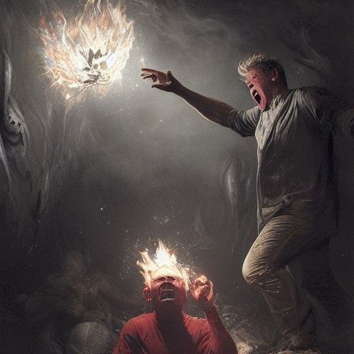Fiery Ordeal: Man Screaming in Agony