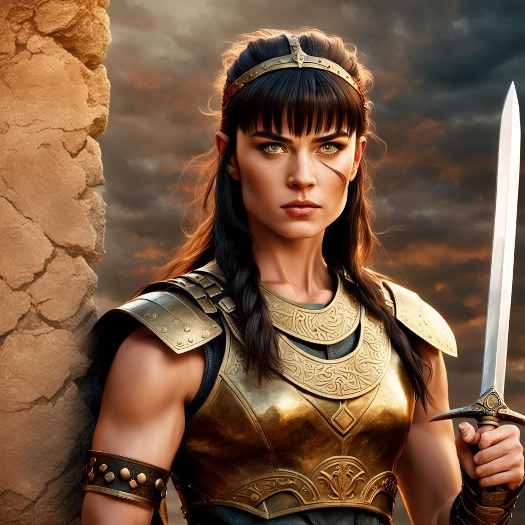 Heroic Warrior Princess in Mythological Fantasy Art