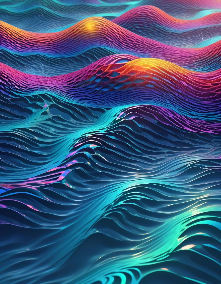 Quantum Interference Ocean Waves in Vivid Colors
