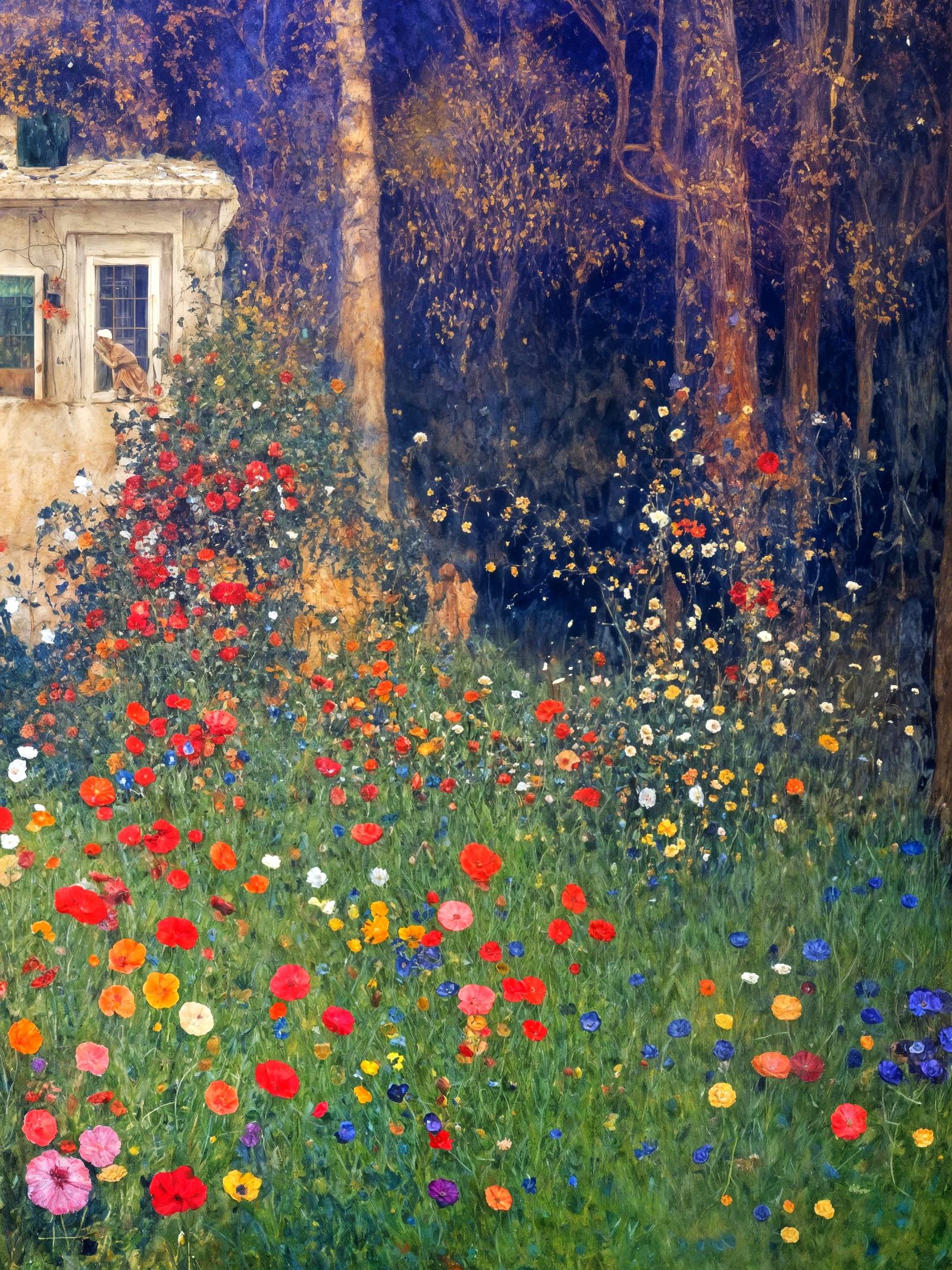 Zero Sum Game: Hyperrealist Painting in Klimt Style