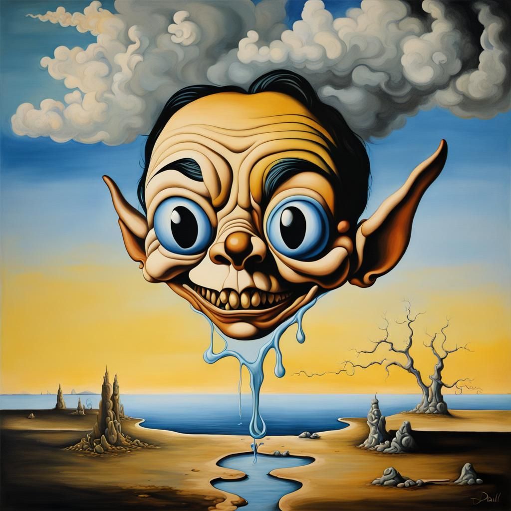 Surreal Stitch Portrait in Salvador Dali Style
