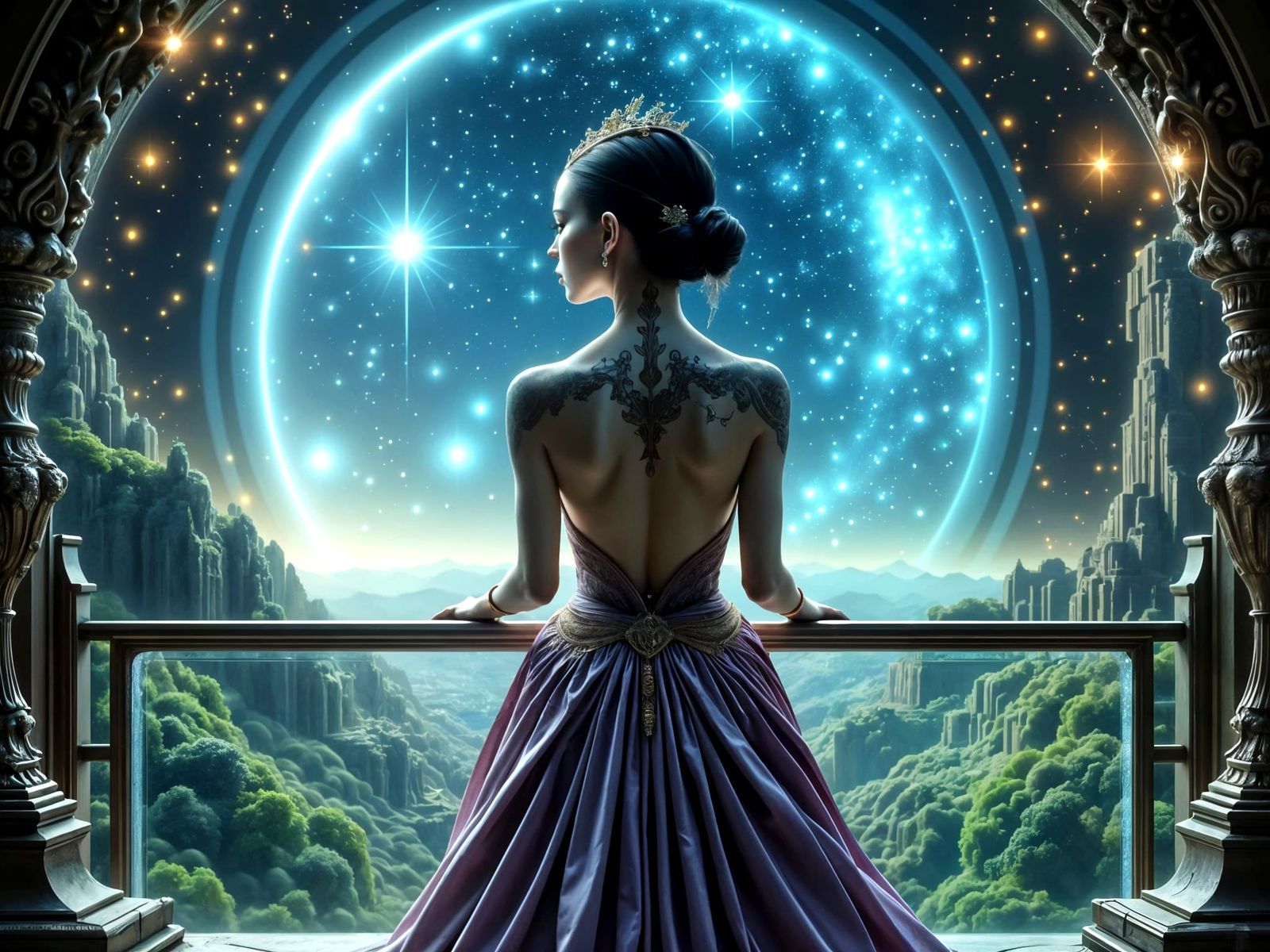 Regal Alien Queen Overlooking Alien City