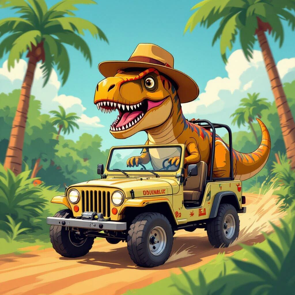 T. Rex Safari Adventure in Keane Style