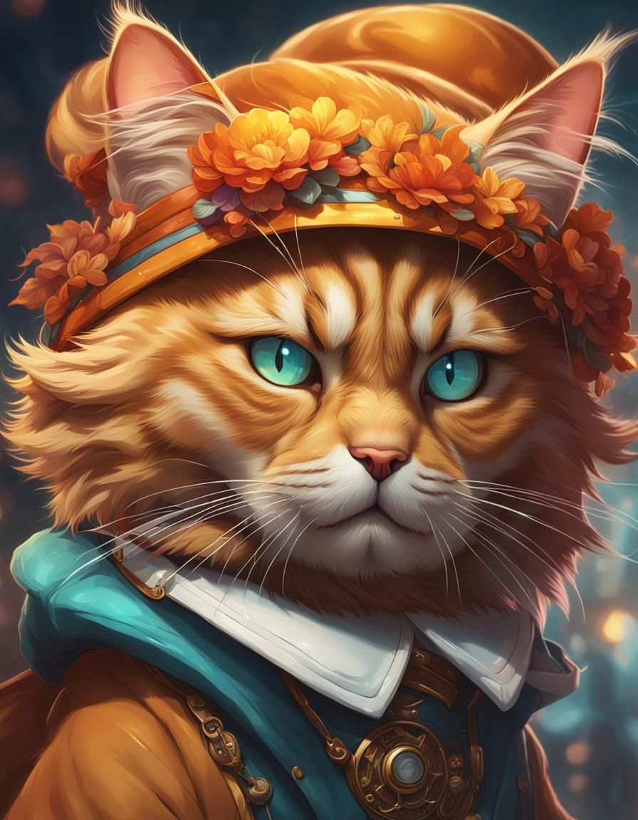 Hyperdetailed Garfield Portrait in Dynamic Lighting