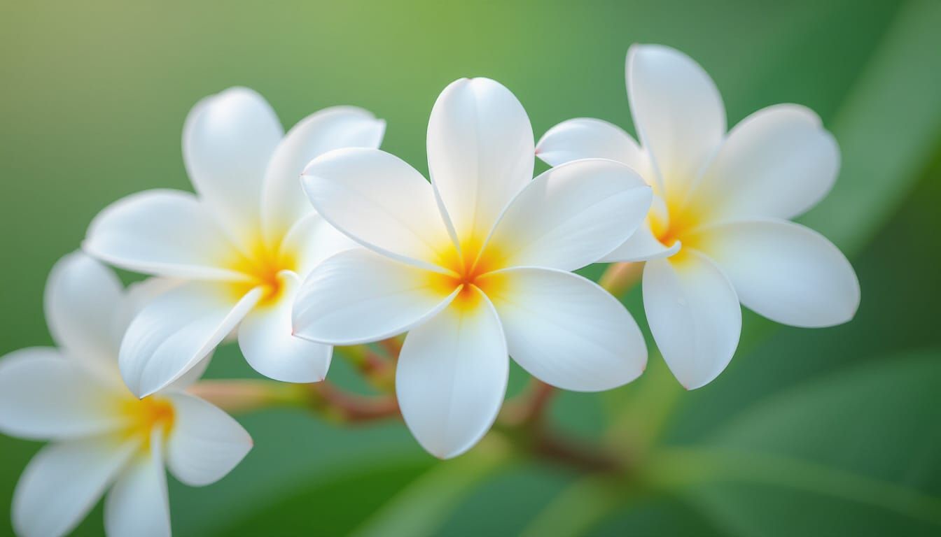 Ethereal Opalescent Plumeria with Sparkling Cozy Lighting