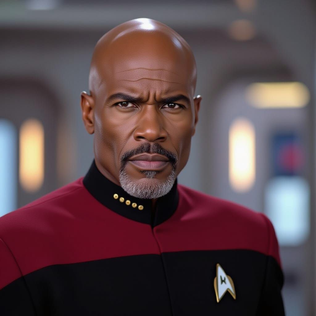 Benjamin Sisko Portrait in Deep Space Nine Style