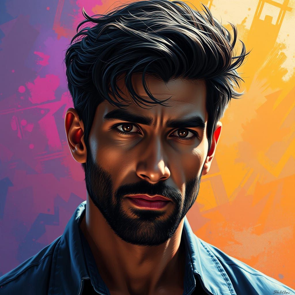 Chiseled Hyperrealistic Portrait of a Young Man