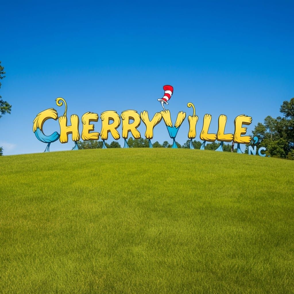 Cherryville NC in Seuss-Style Letters