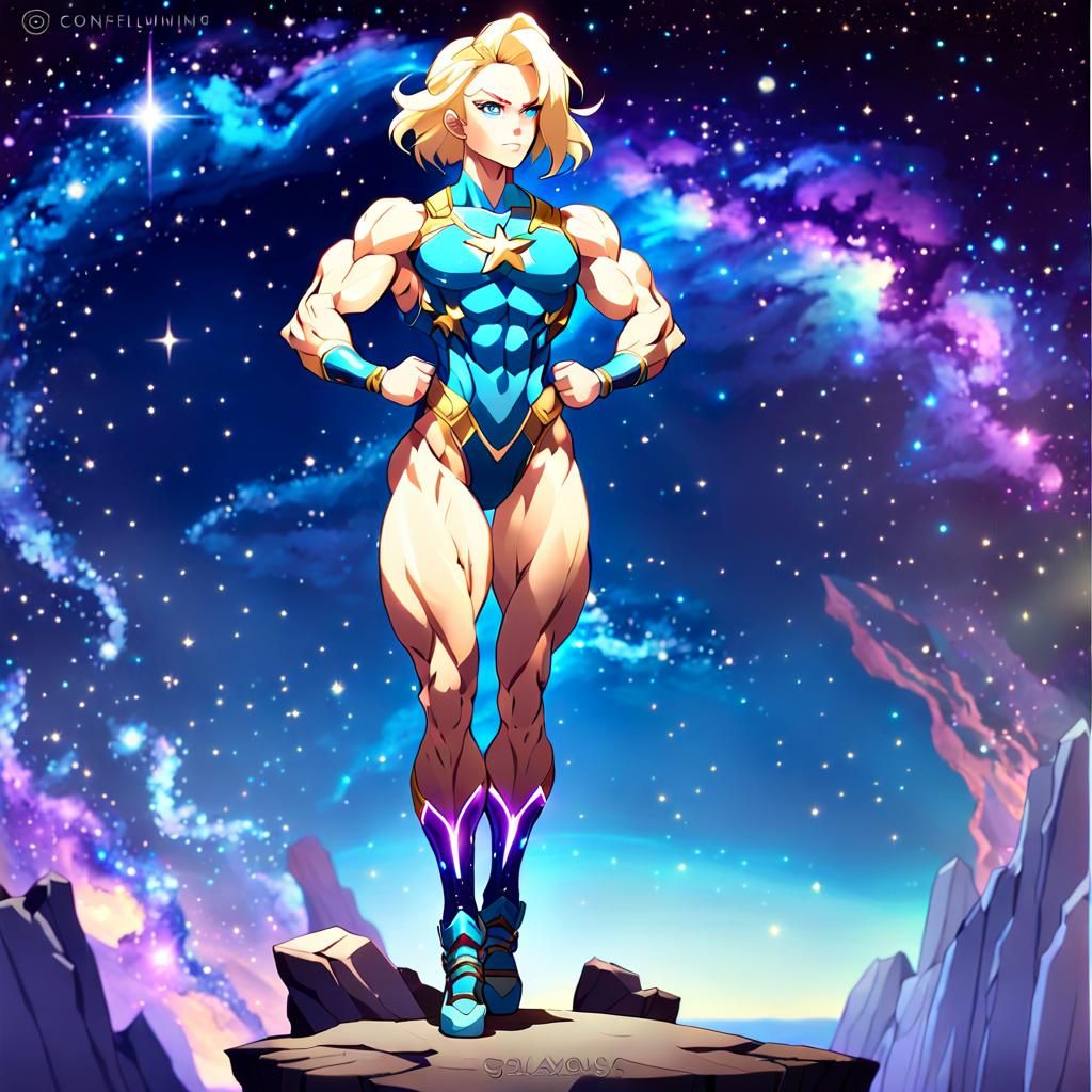 Cosmic Muscle Goddess in Anime Style