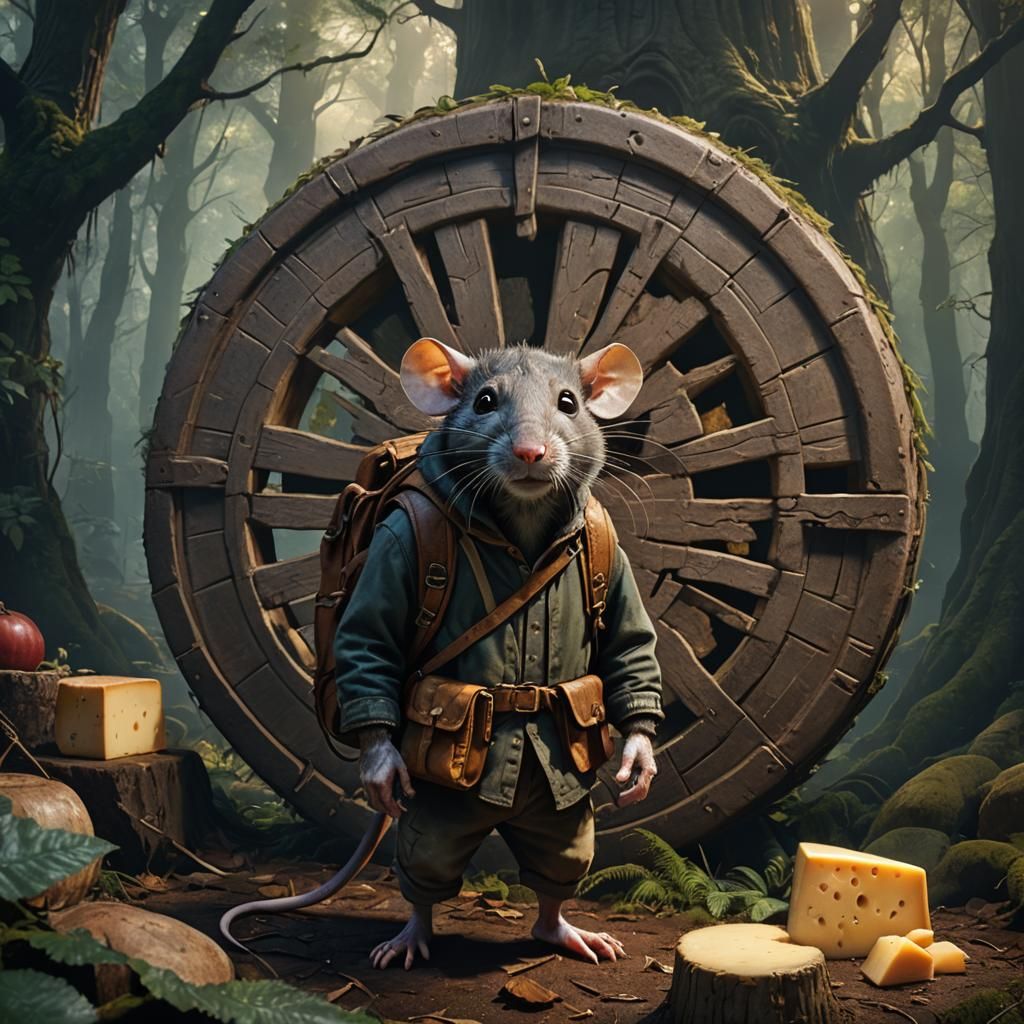 Old Rat Finds Giant Cheese Wheel in Forest